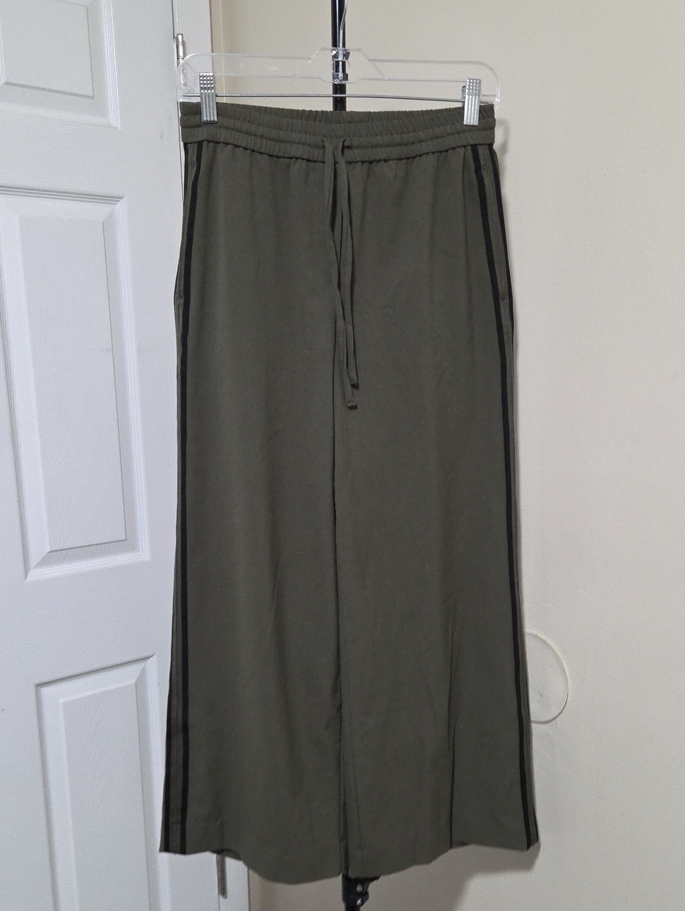 RACHEL Rachel Roy Olive Maxi Skirt with Black Side Stripes